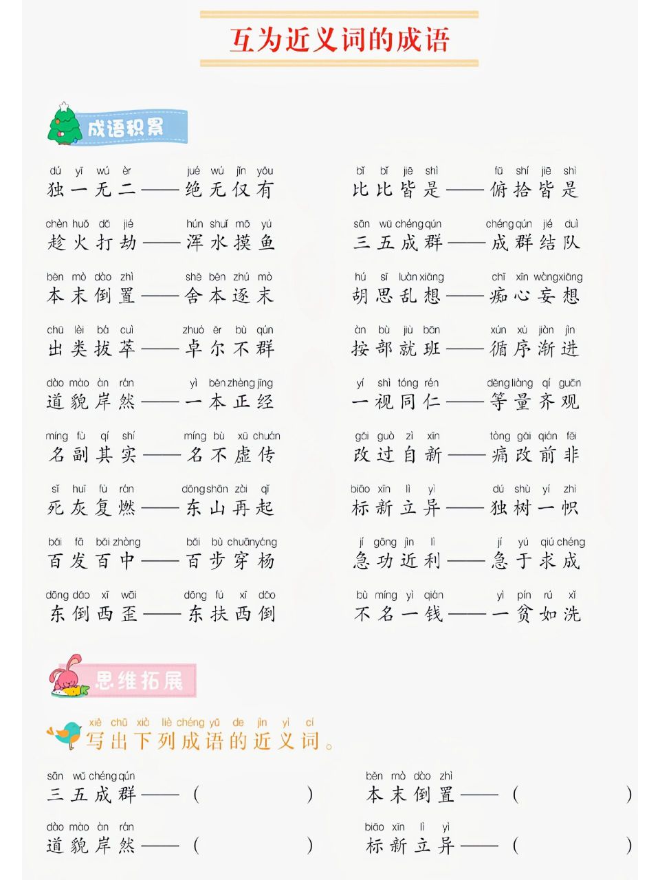 近义词成语合集