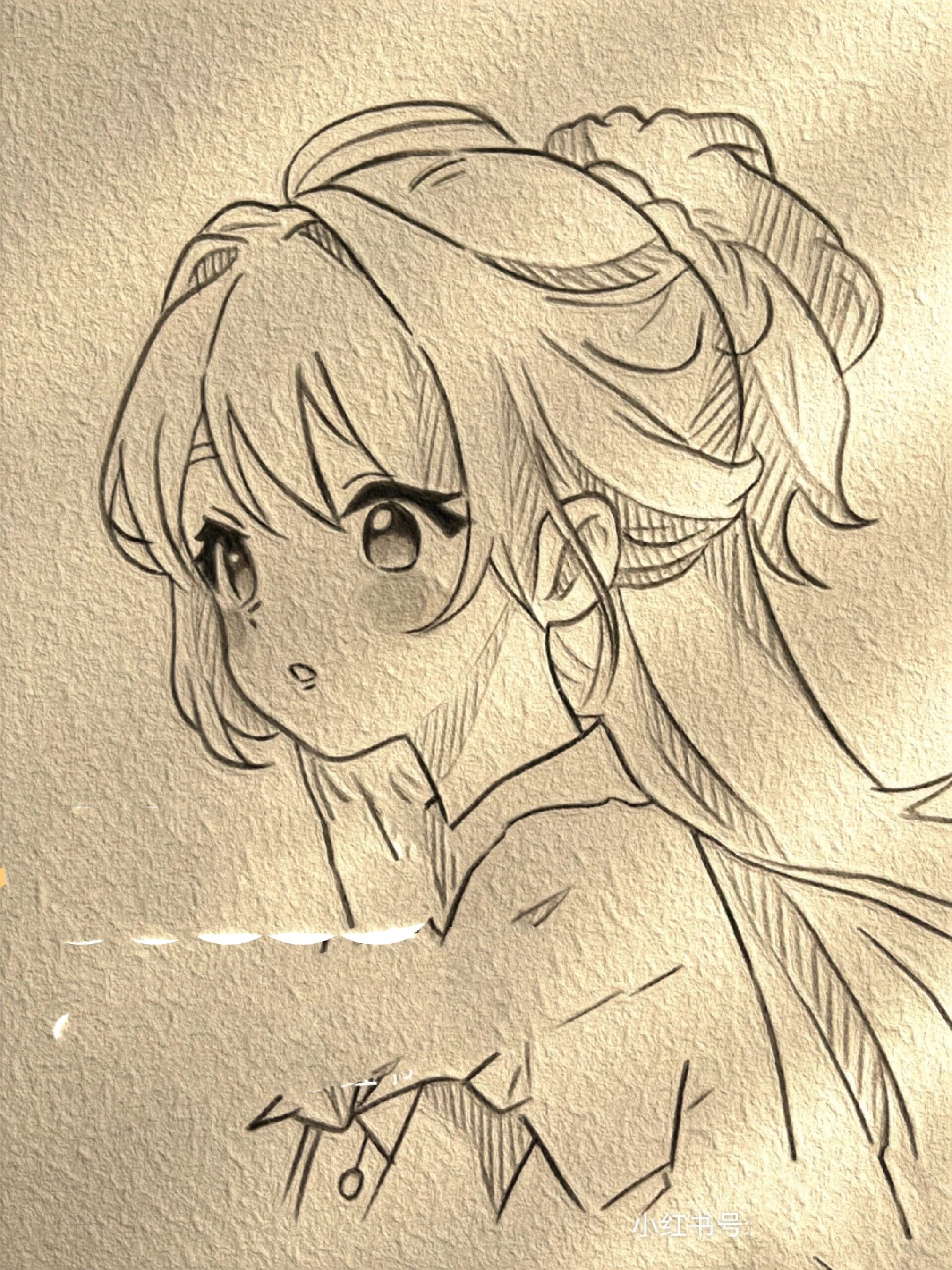 校园风女孩绘画