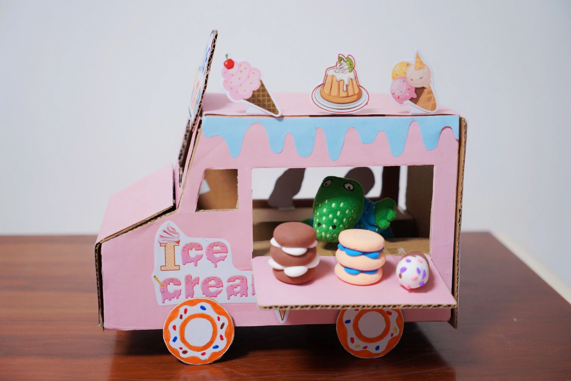 90亲子手工diy | 93自制冰淇淋甜品车幼儿园 幼儿园《小小汽车》