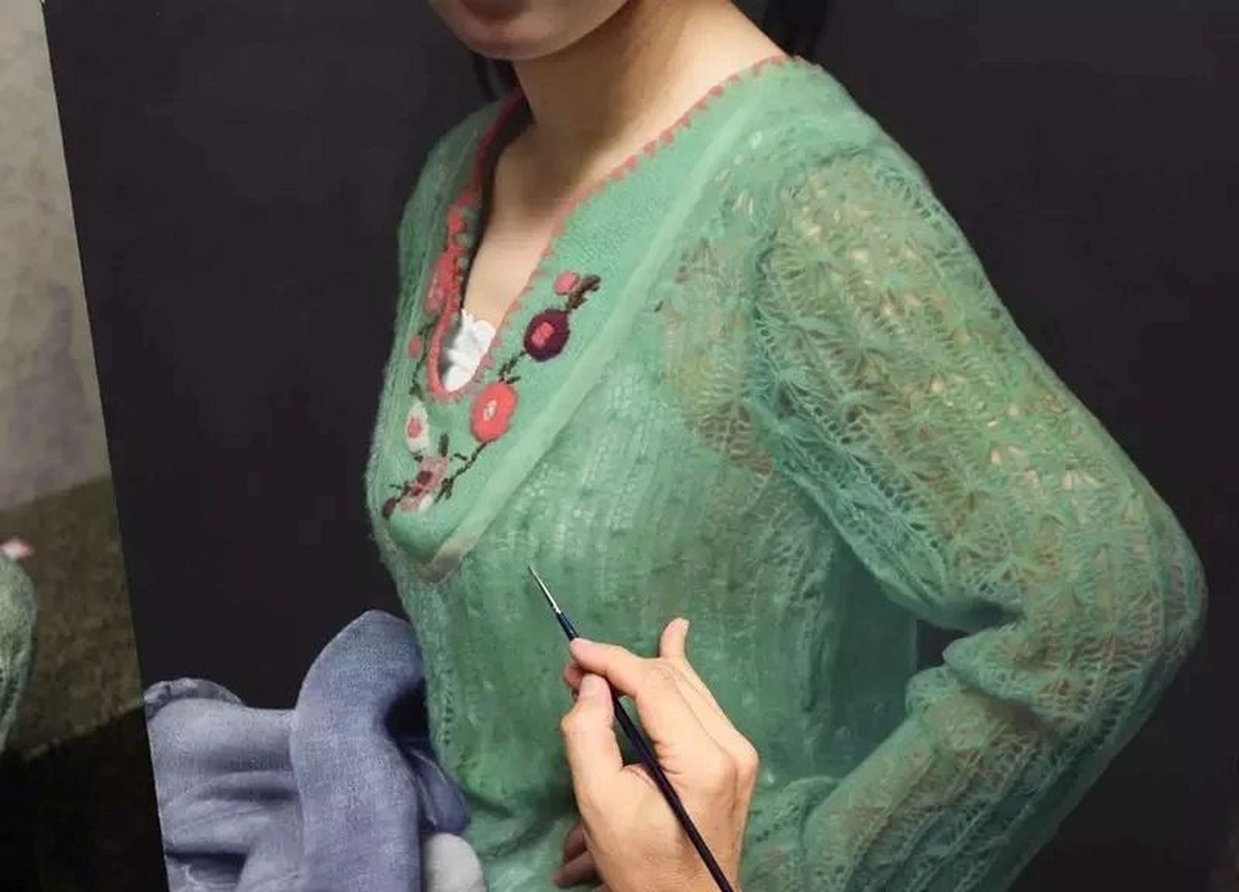 冷军油画《小姜》7015万成交,比照片还清晰 冷军是中国当代超写实油画