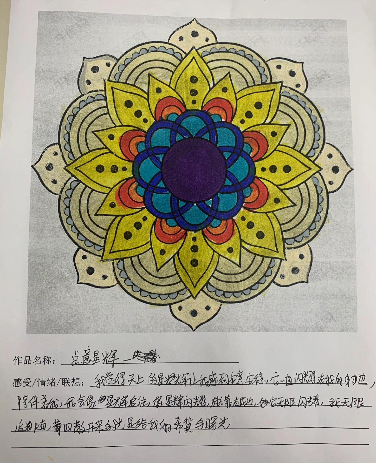 曼陀罗心理绘画学生作品展示02