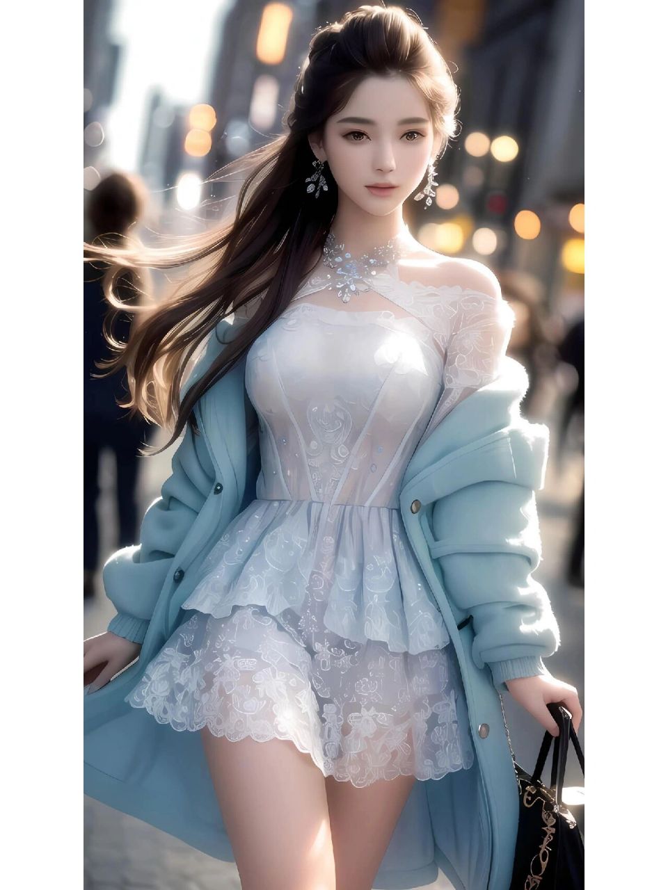 街拍少女 此系列图,由无界ai生成