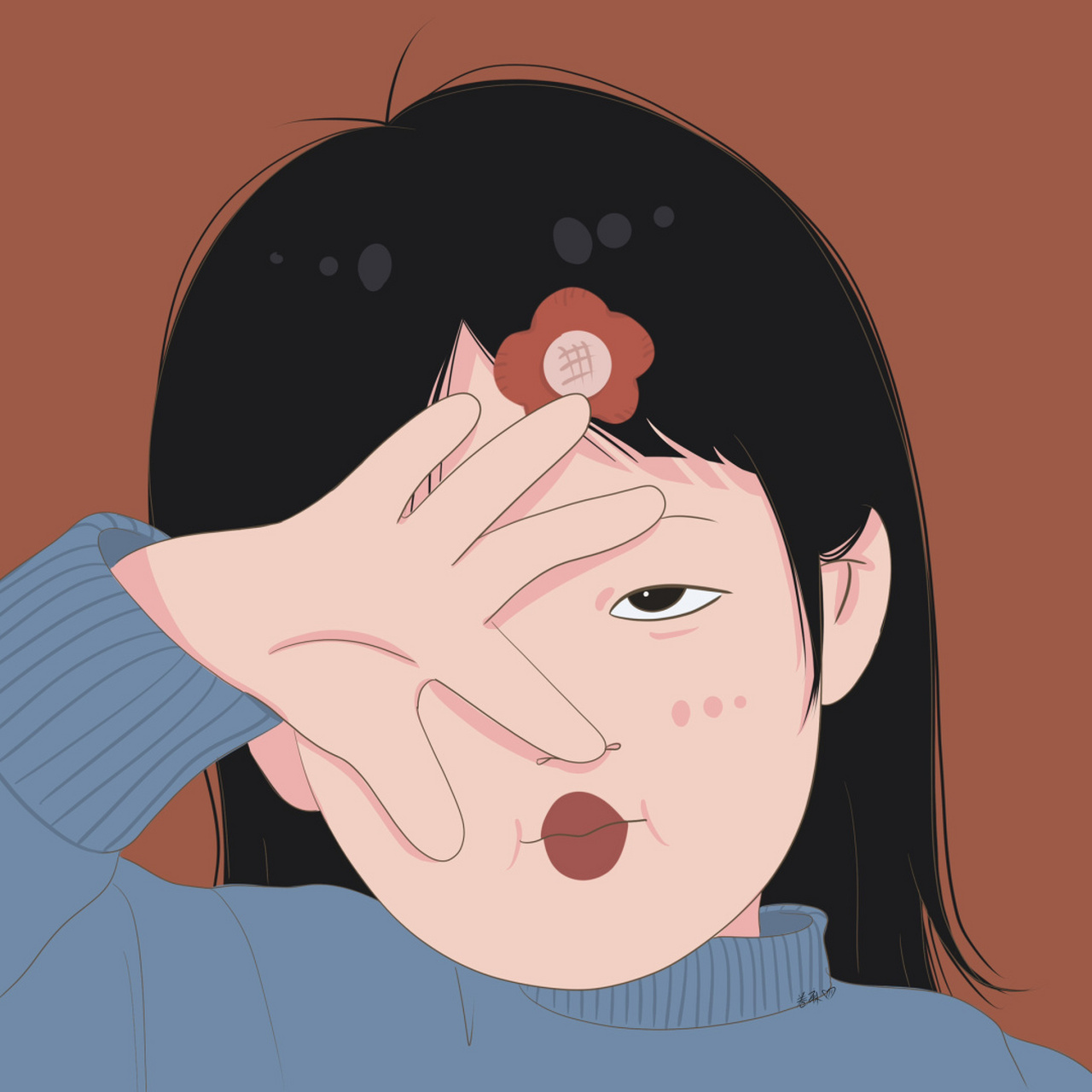 插画 | 头像 |没有一朵花,从开始就是一朵花 图片92二改92商用