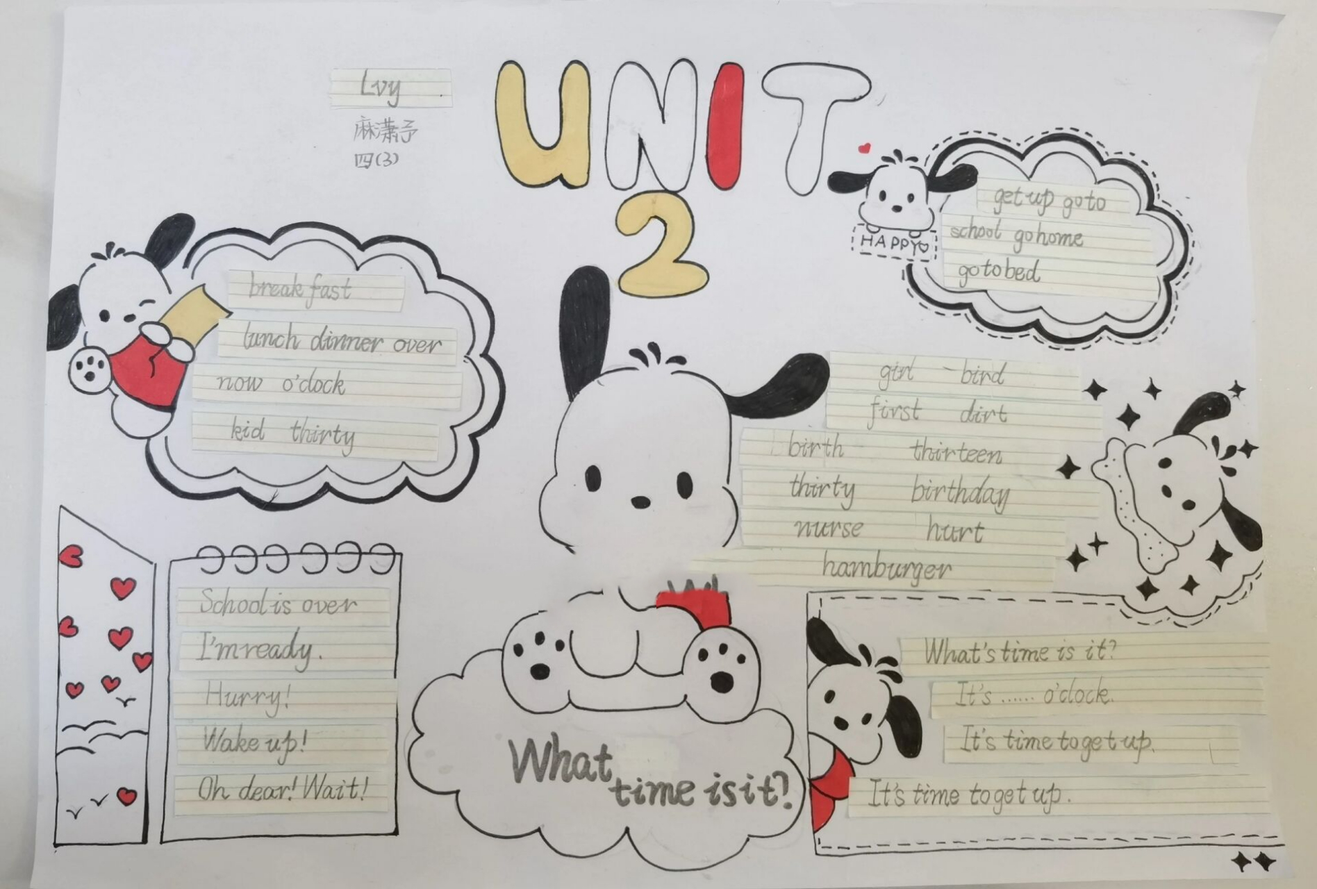 四年级下册英语第二单元思维导图 丫头做思维导图越来越顺手了