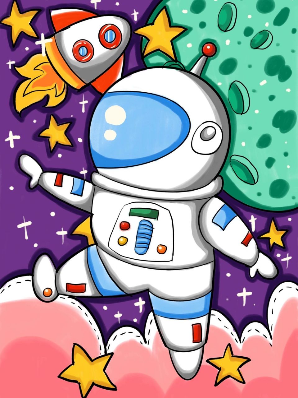 绘画工具:ipad2021和软件procreate 里面包含步骤图!