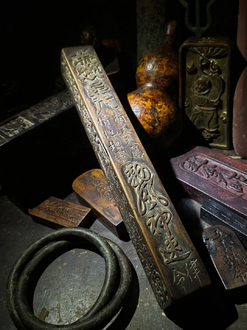 道教法器|我的收藏之一清代天蓬法尺 年份到清代的一方收藏级天蓬尺