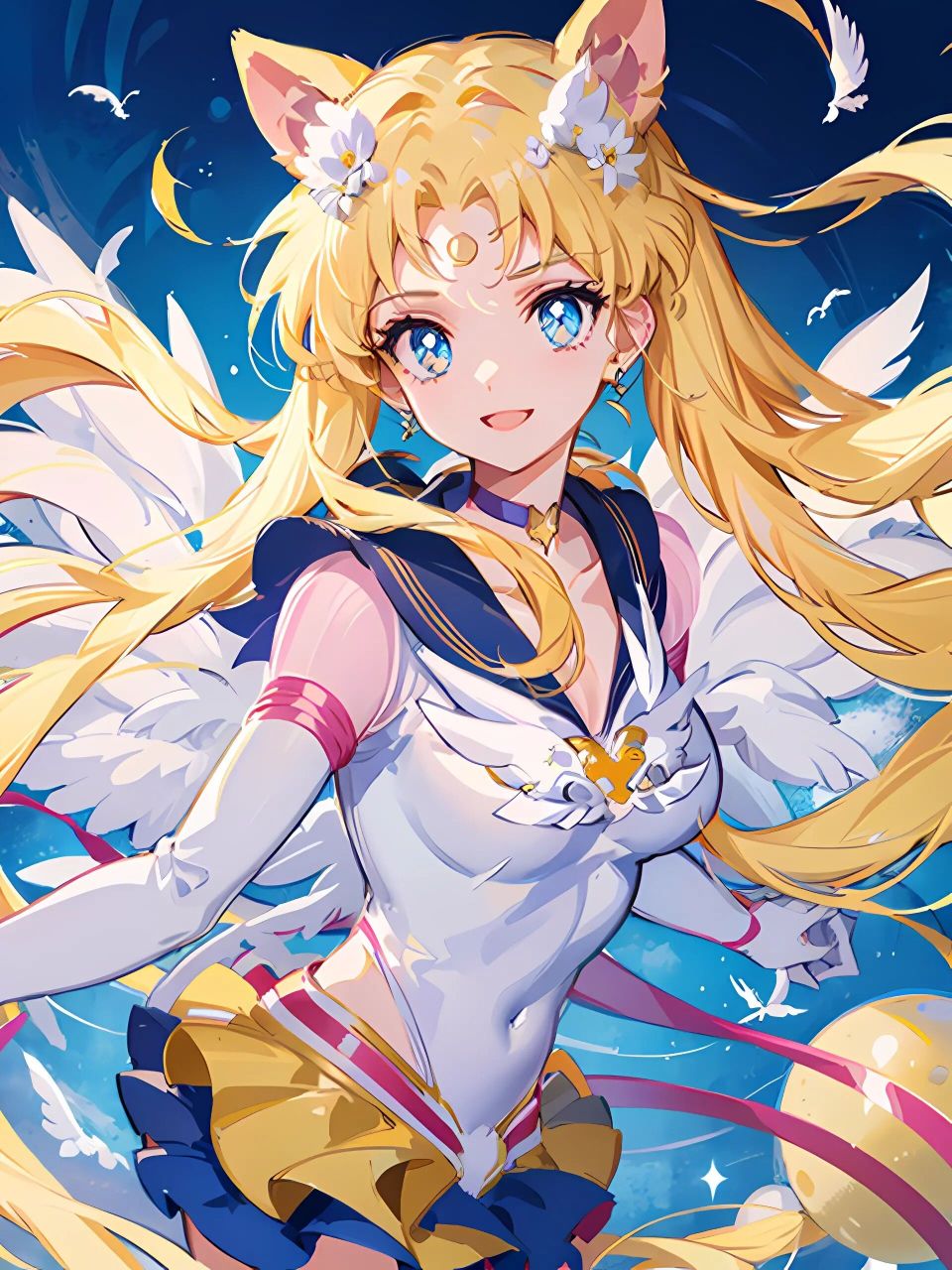 白翼天使版月野兔! 在月光下自由飞翔的月野兔92