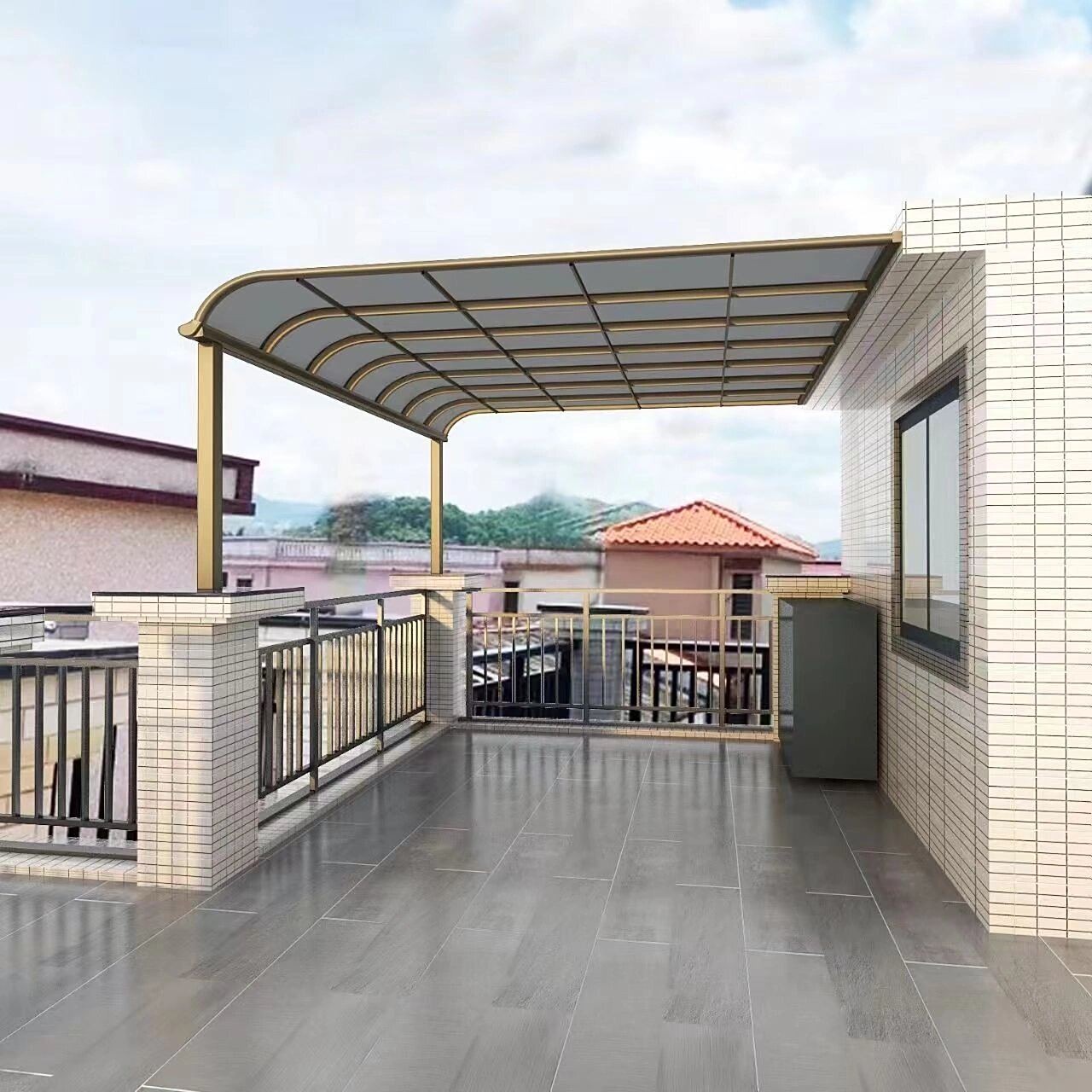 各种款式铝合金雨棚户外露台棚别墅雨棚 欢迎咨询专业定制安装铝合金