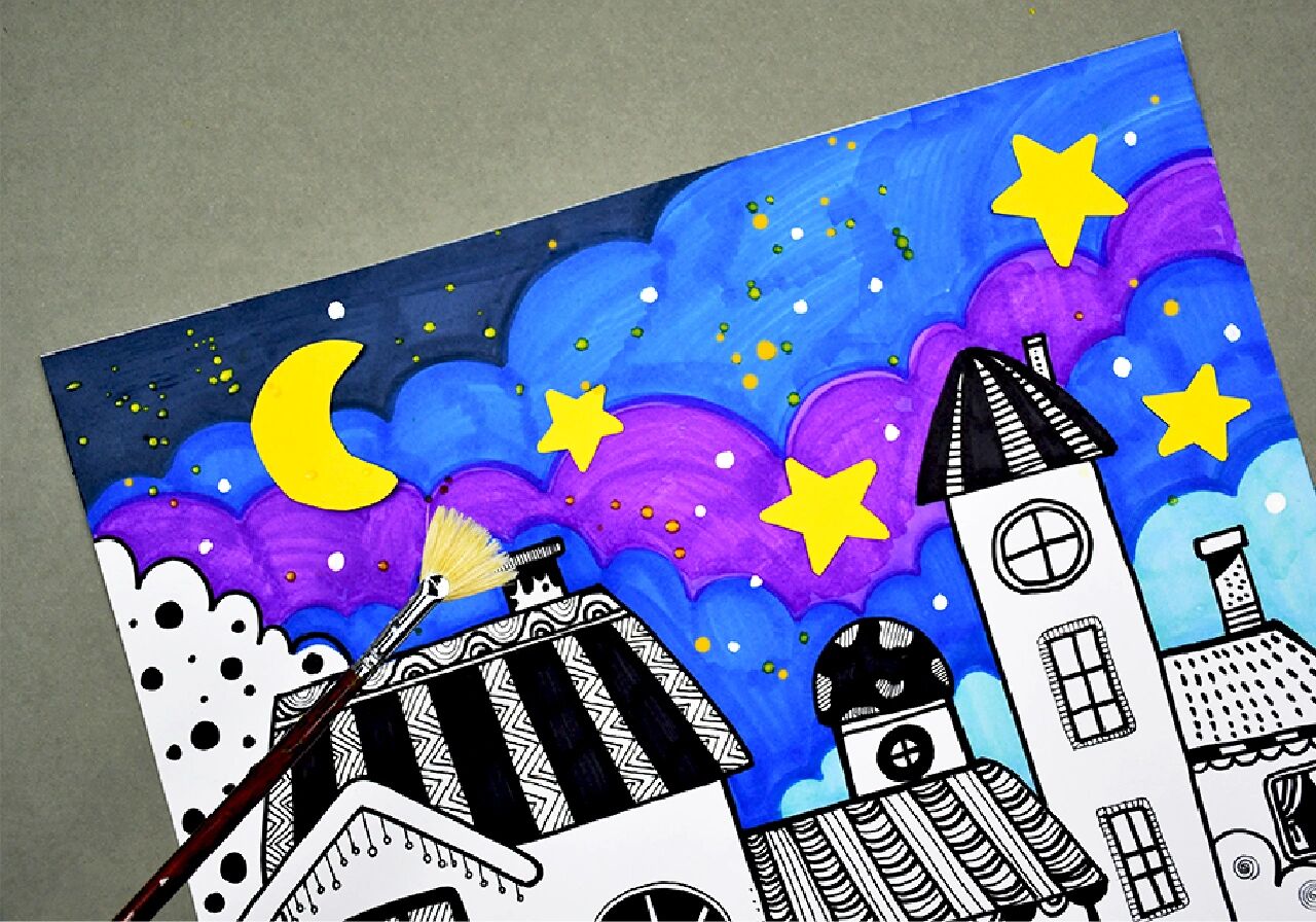 星空下的小房子