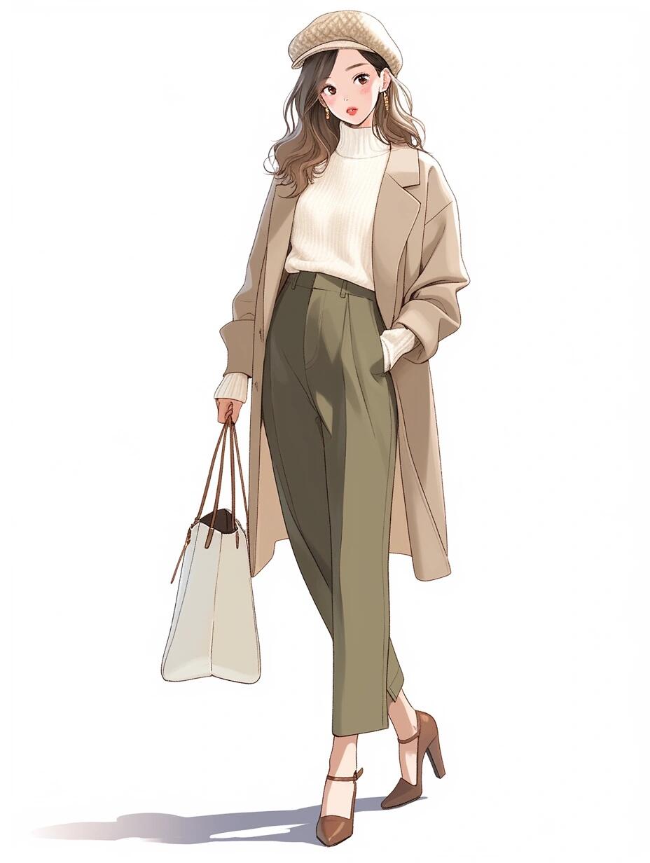 穿搭插画 初冬气质