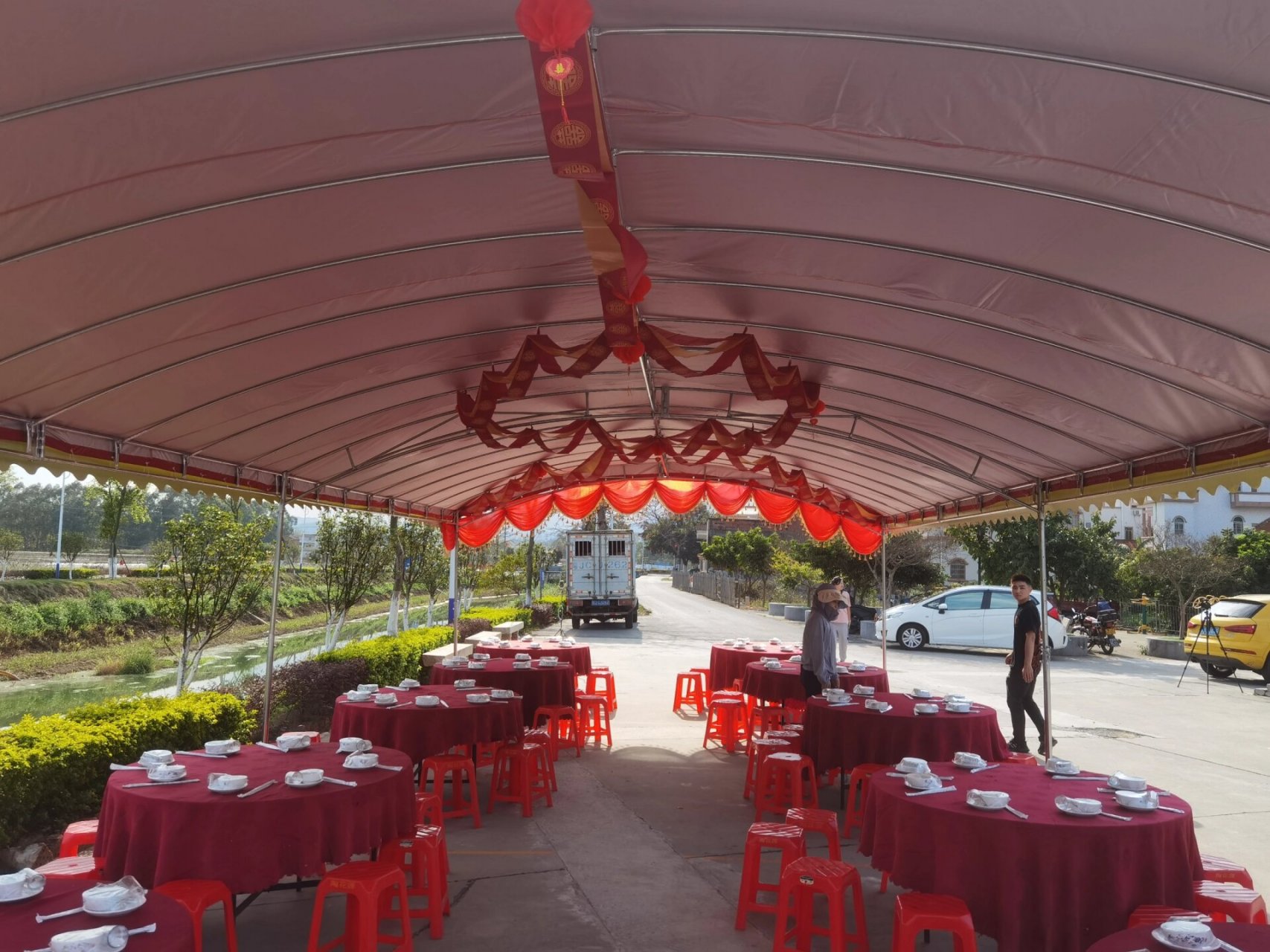 出售酒席帐篷 酒席帐篷摆酒蓬,婚礼宴席, 户外防晒防雨摆摊酒棚 停车