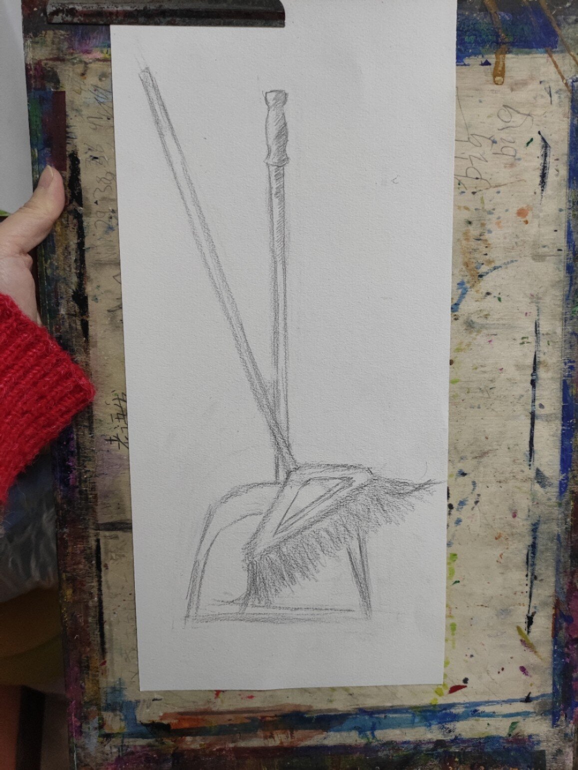 手绘扫帚和畚斗