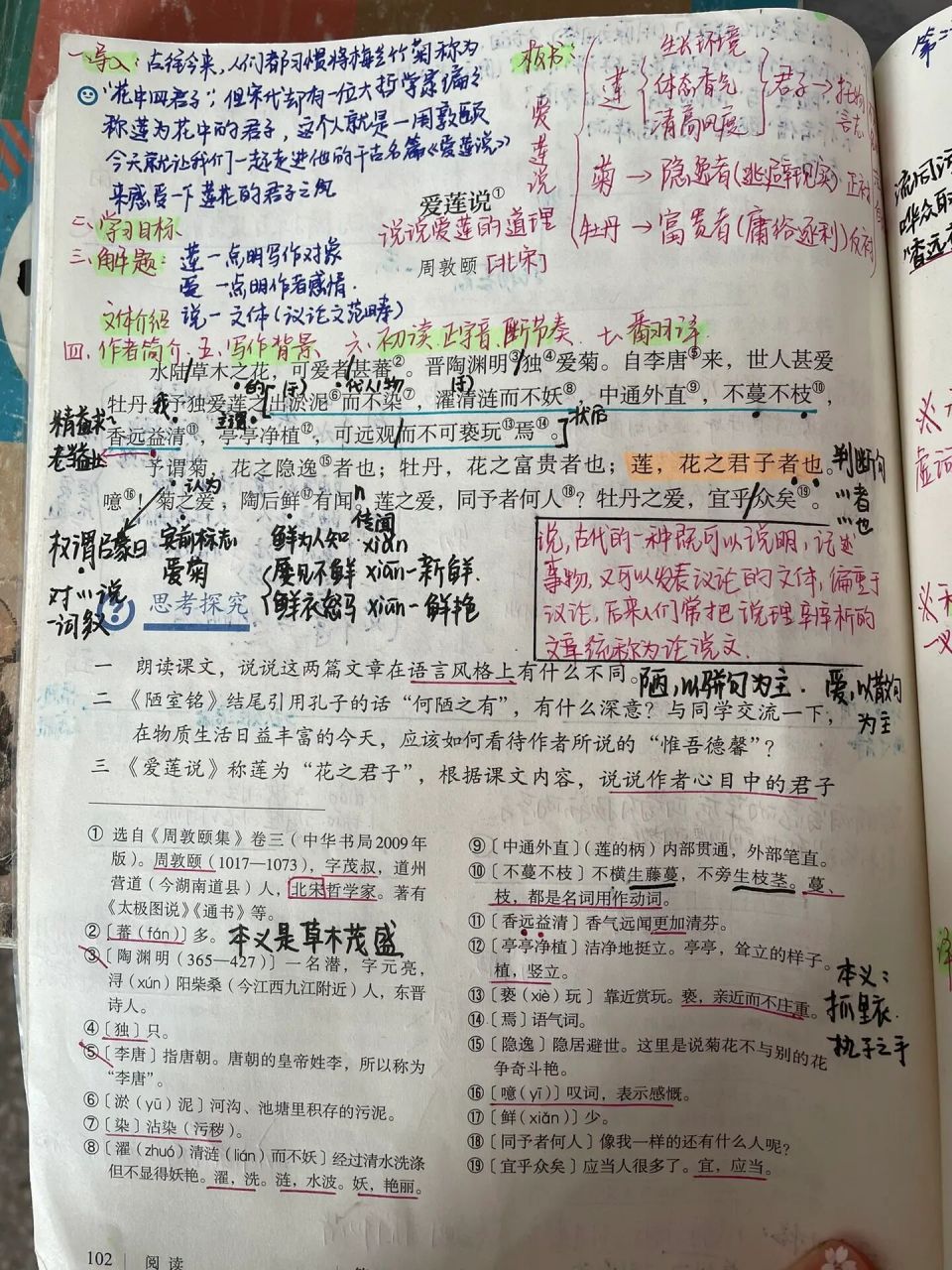 《爱莲说》备课思路与笔记,巨详细 姐妹们!你们催更的《爱莲说》终于