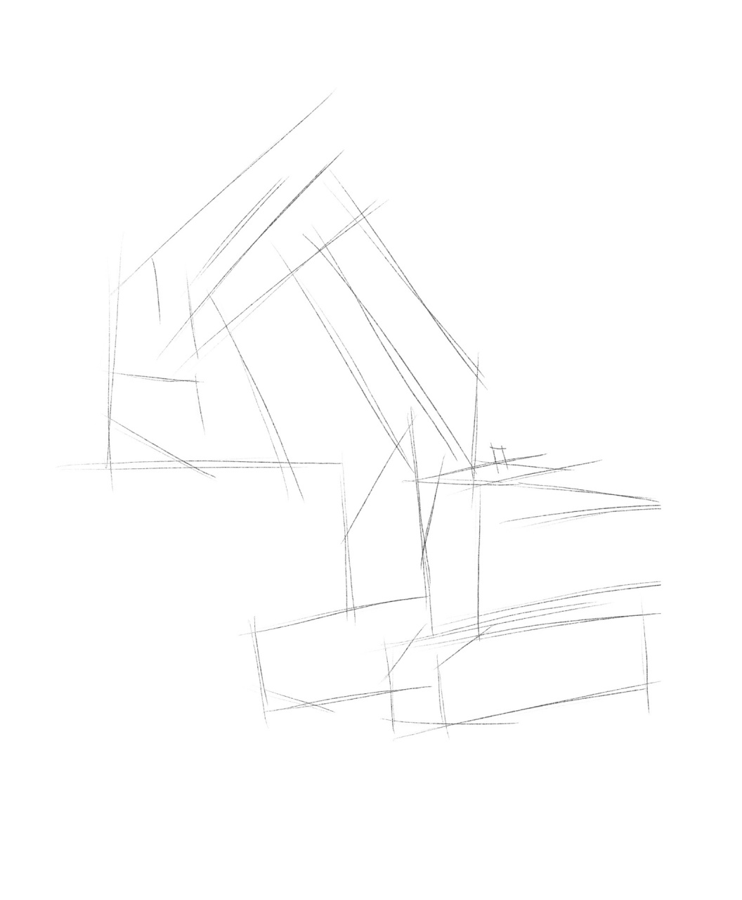 挖掘机:线描速写素材步骤分析分享