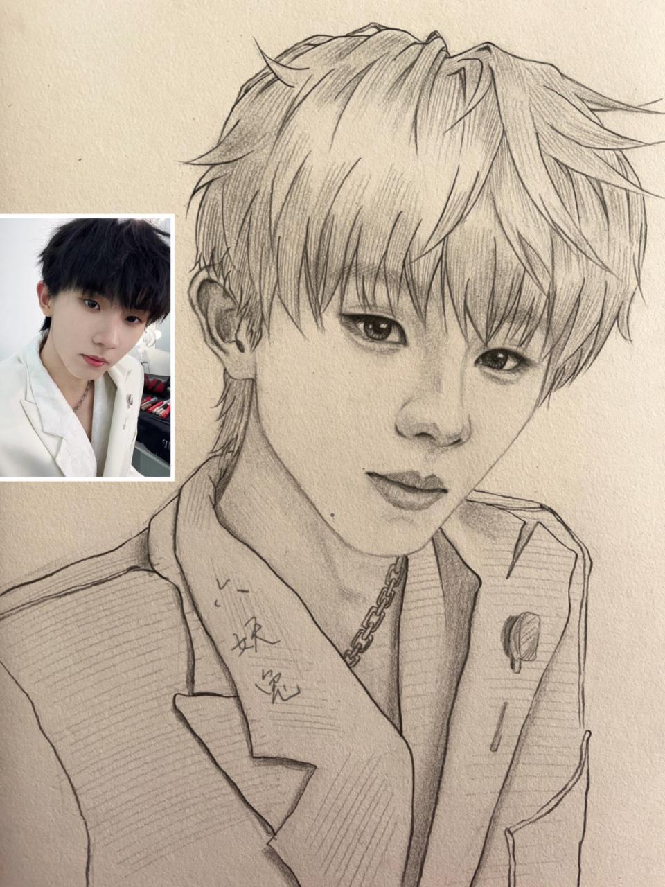 给粉丝画的马嘉祺过程