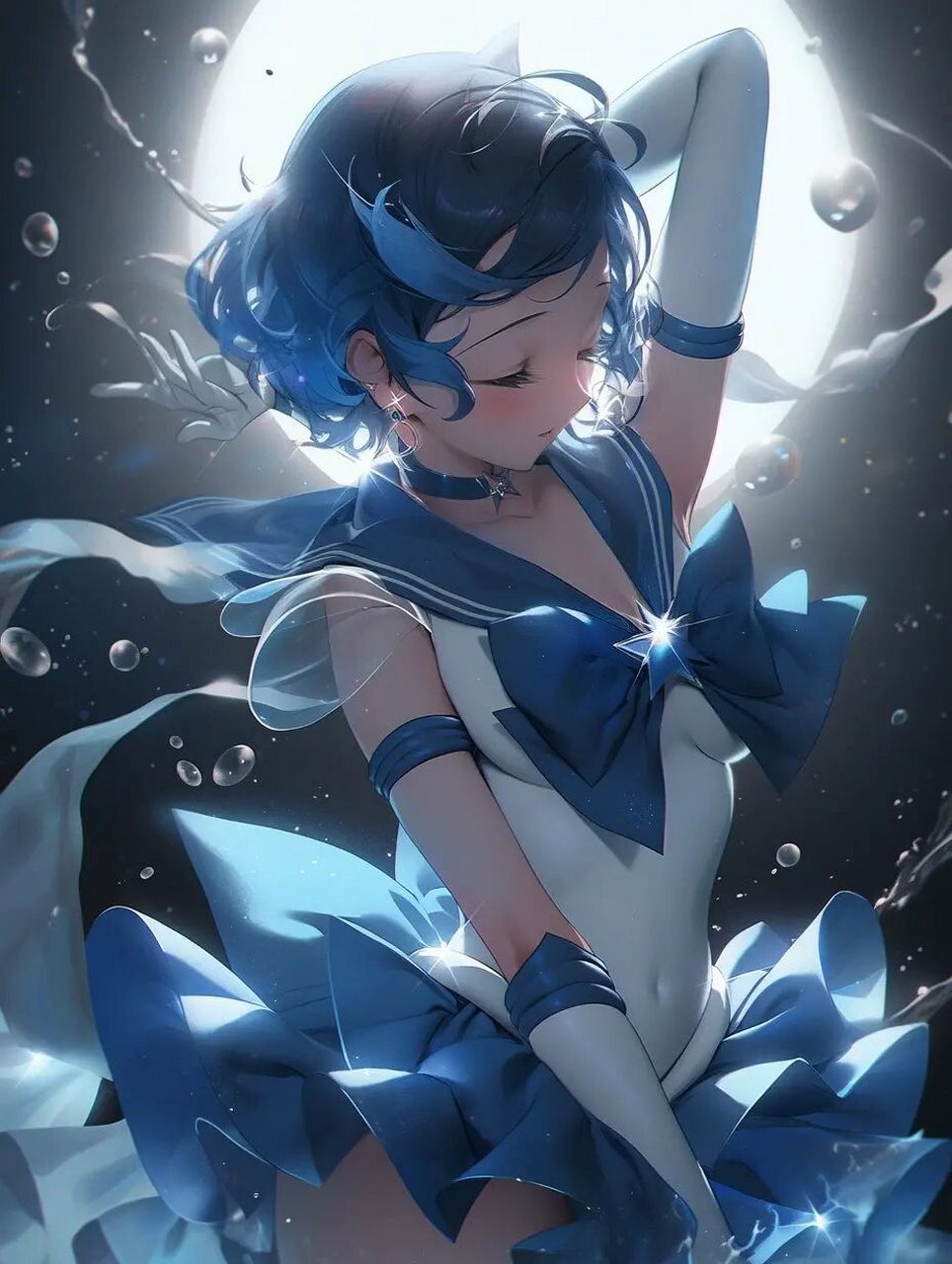 midjourney i 美少女战士—水星 美少女战士水星