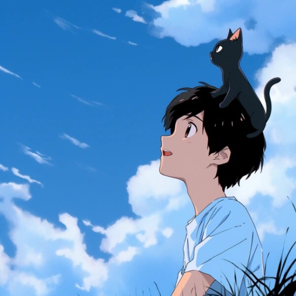 『ai头像 10/100』蓝天白云-抬头看天 蓝蓝的天空,白白的云朵,青翠的