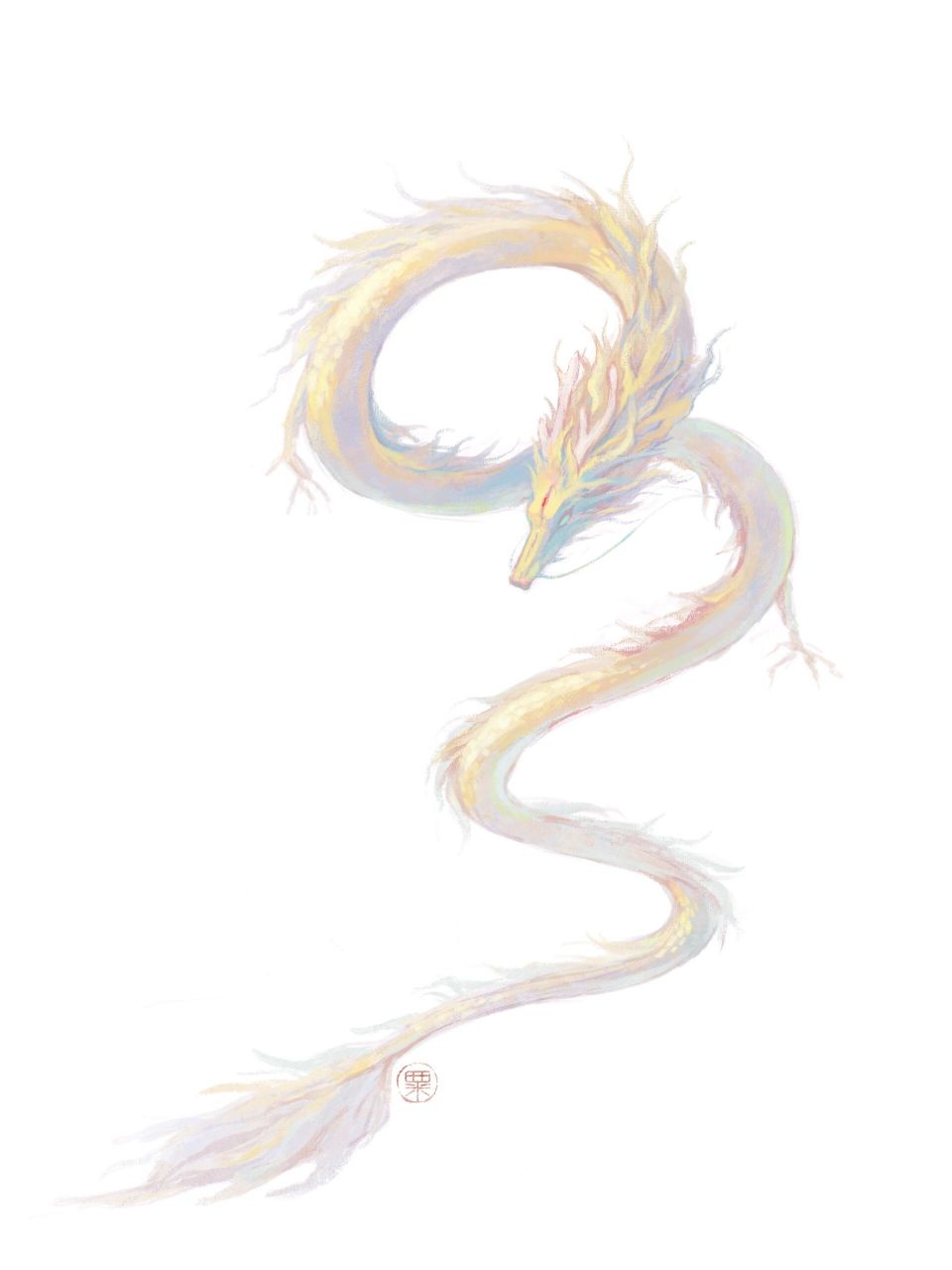 【古风插画】一条小龙龙(附过程)