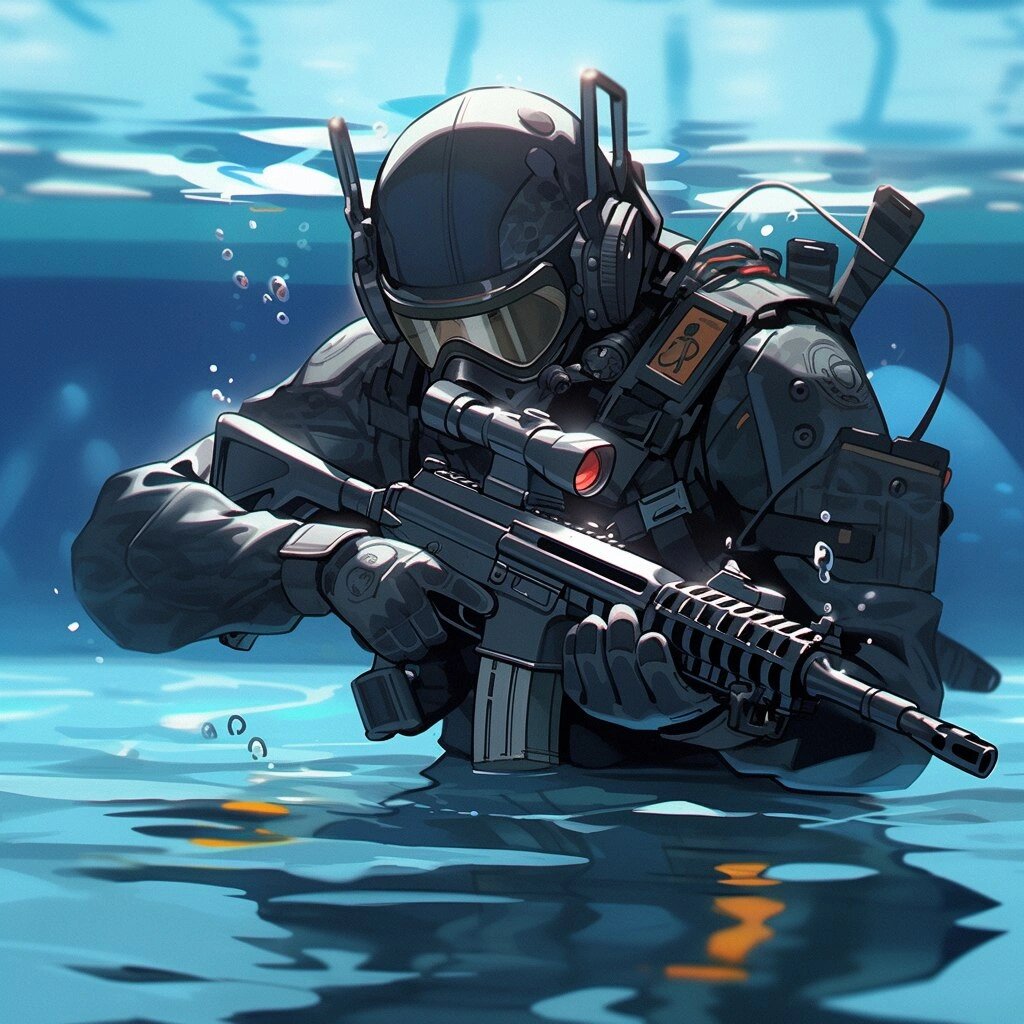 【多图】漫画风格军事战斗潜水员造型设计