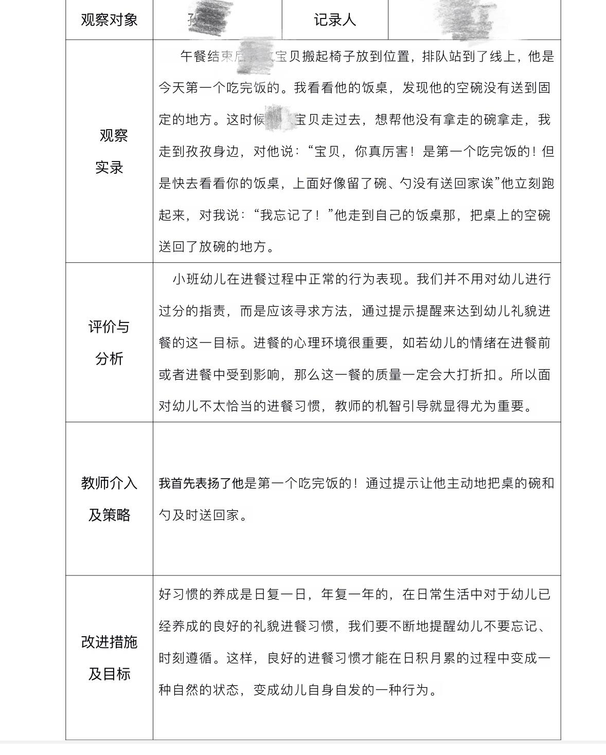 幼儿园小班区域观察记录表(小班区域活动观察记录表30篇)