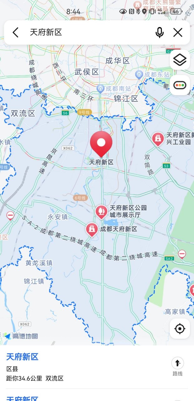 地图搜天府新区,发现绕城外都是,包括双流,龙泉和高新南绕城外区域
