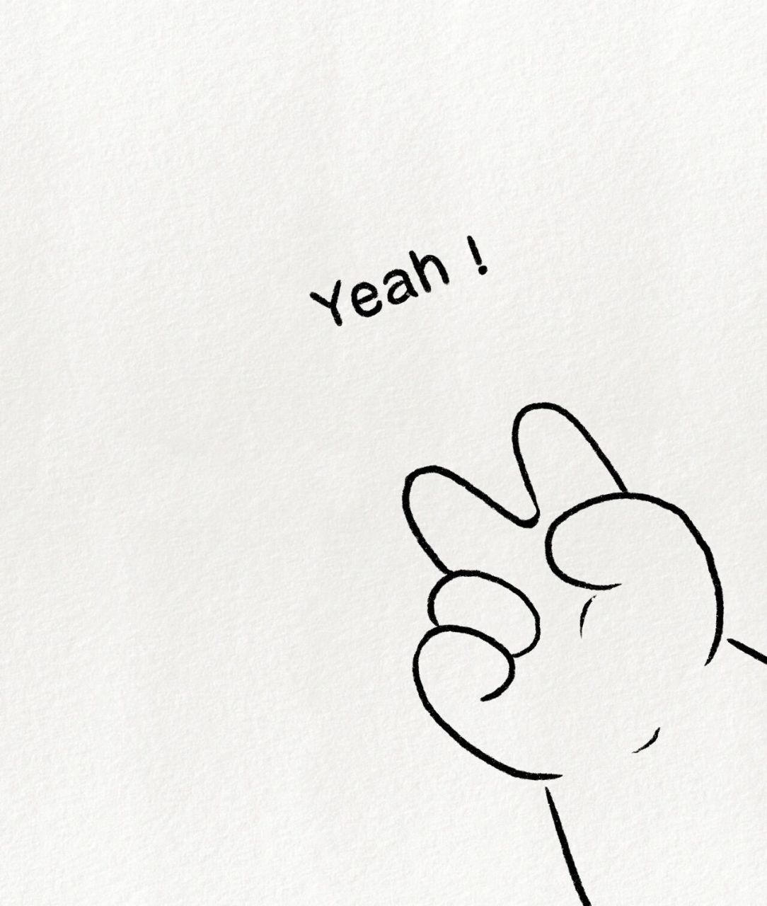 超可爱简笔画教程:来给生活比个耶7015 凡事看得开 生活才能嗨