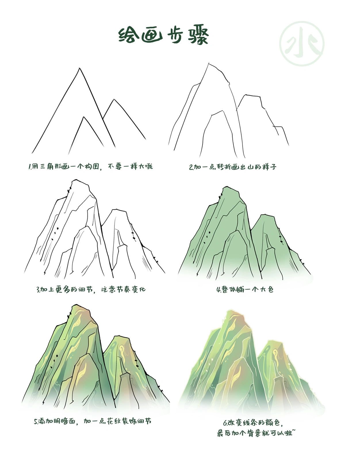 国风元素01/100 山的画法