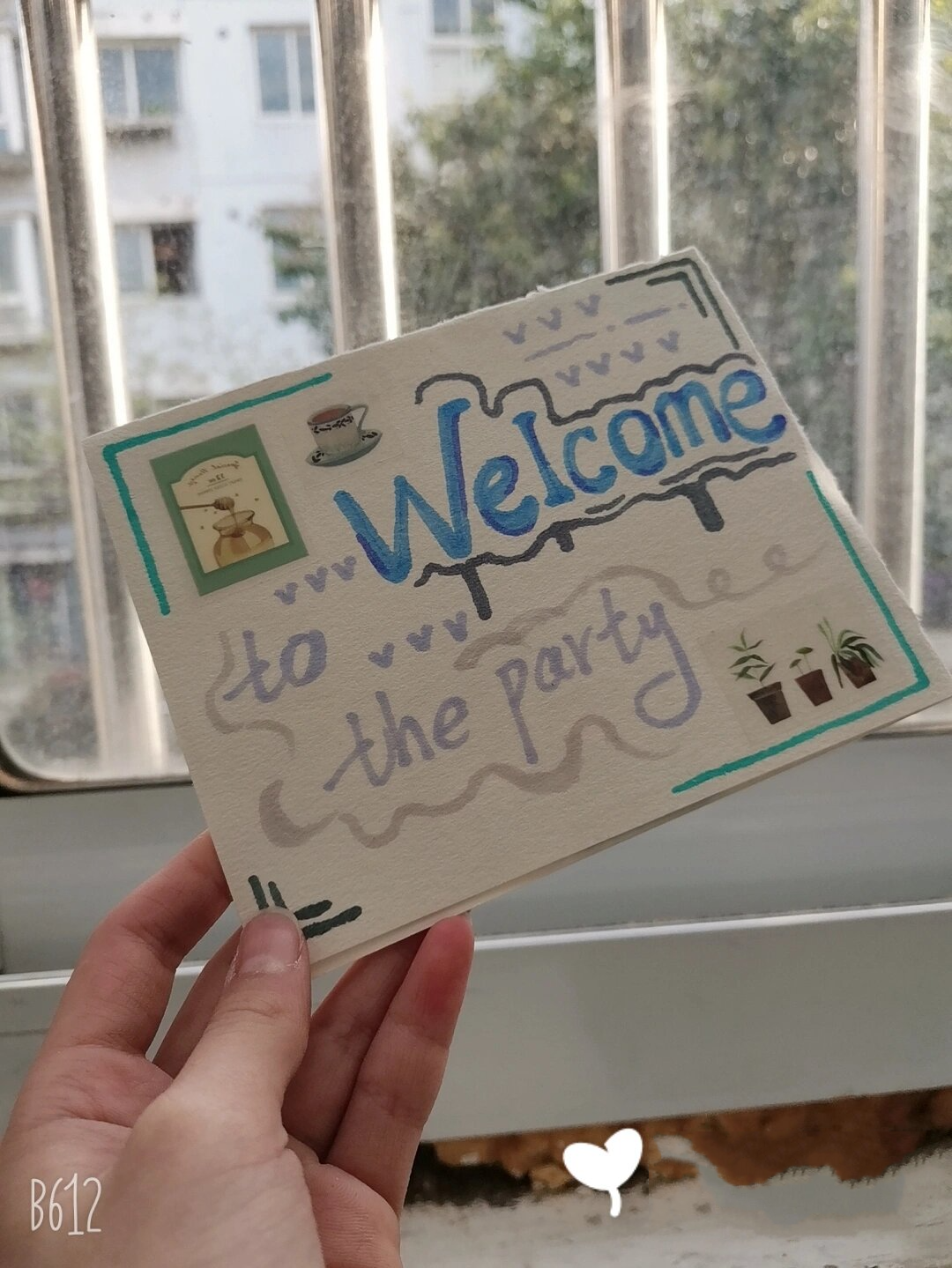 手绘英文派对邀请卡