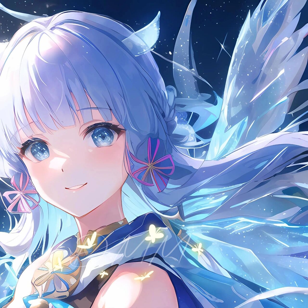 原图可趣,原神同人神里绫华蓝色系头像    , ,欢迎大家自用做头像