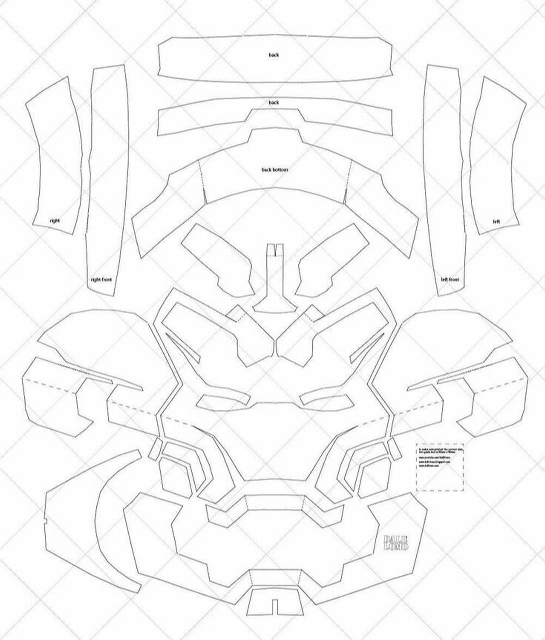 day7 钢铁侠面具纸模 图纸