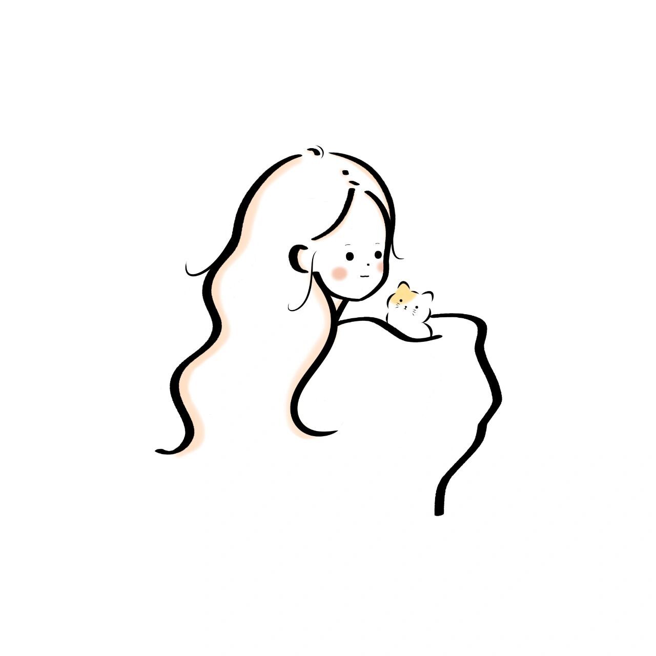 发自己的光就好,不要吹灭别人的灯 简笔画头像抱猫咪的女孩喜欢的自取