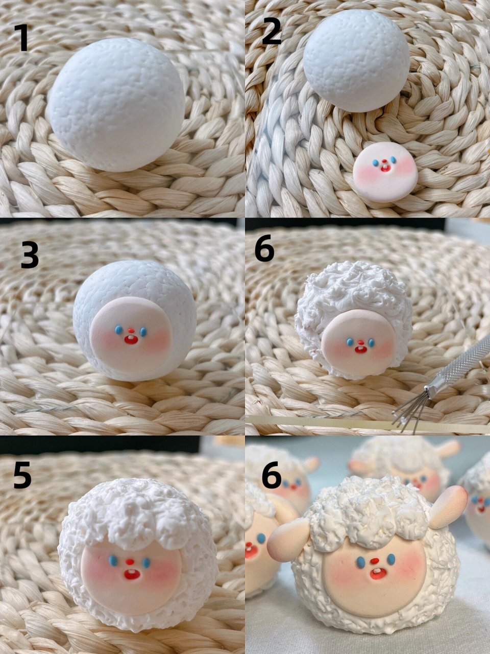 超轻粘土|软糯小羊(附教程) 今天做了一群软糯的小羊91 欢迎小仙女