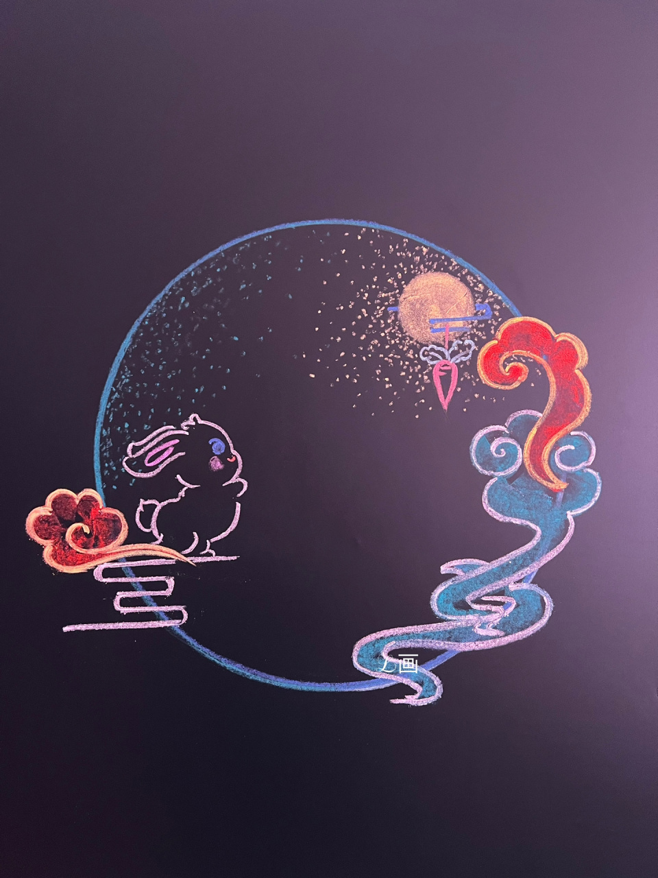 黑板报一粉笔画黑板报边框(附教程)         	 一个盆一双手会画线