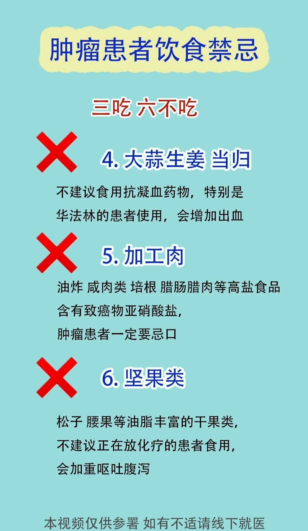 肿瘤患者饮食禁忌‼️三吃六不吃‼️✅豆