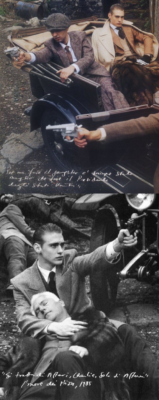 法国超模jeremy dufour拍摄的一组以教父为灵感的宣传片