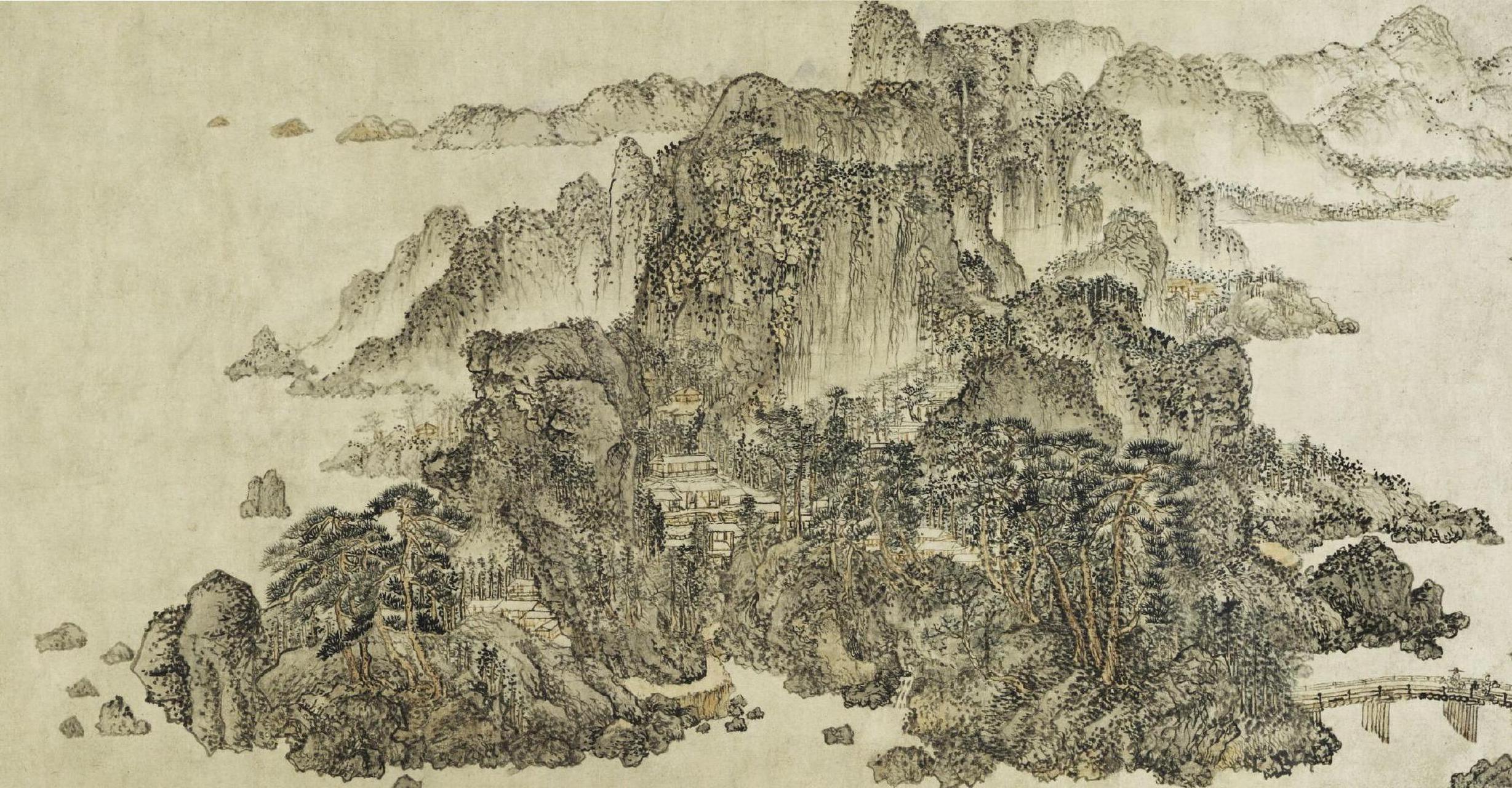 《丹山瀛海图》绘雄奇空灵的山海景致