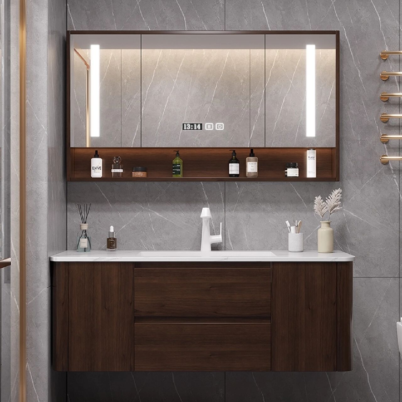 卫生间实木烤漆浴室洗手洗脸盆柜组合 93定制90公分-180公分 93