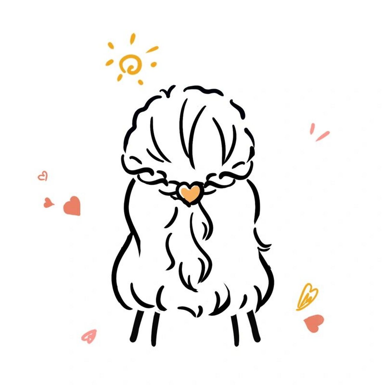 原创简笔画【编发合集】 简笔画可爱头像发型教程背影编发