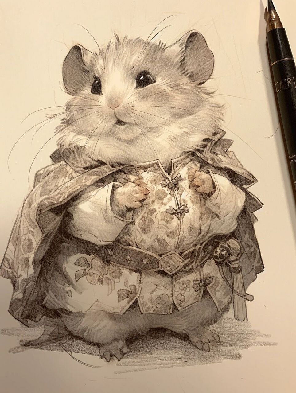 仓鼠穿上了好看的衣服是什么样?91 第二弹素描感绘画来啦!