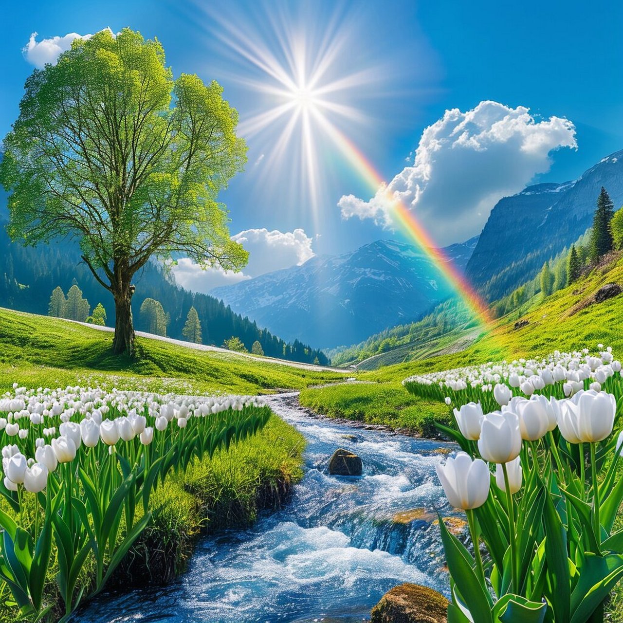 女士头像 | 清新 彩虹 郁金香 木 水 火 清新自然,最为舒服.