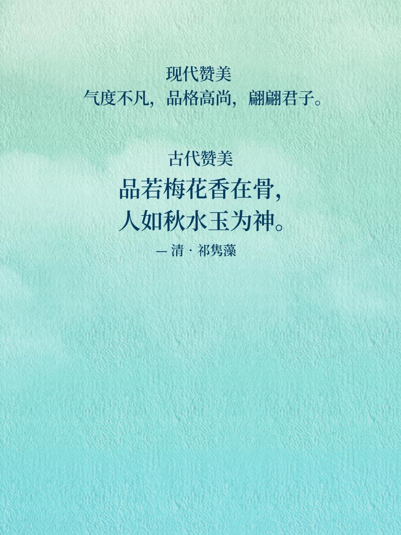 古文中富有文采的赞美词句～6 /品若梅花香在骨,人如秋水玉为神.