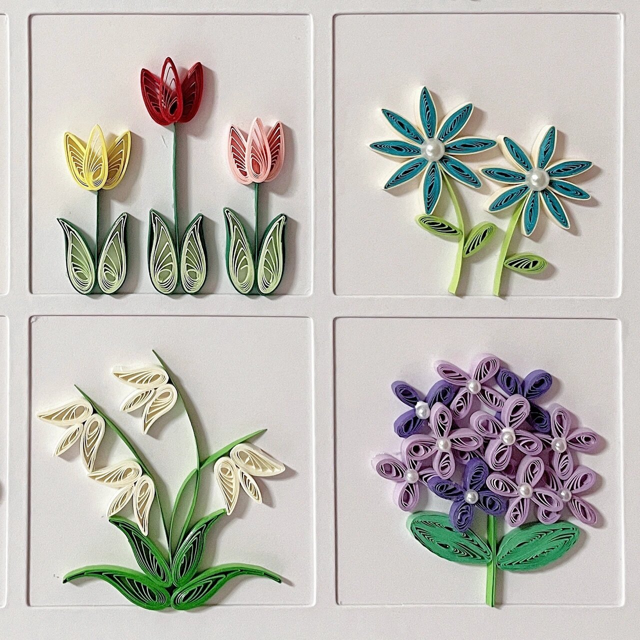 生如夏花～小清新九宫格衍纸花束