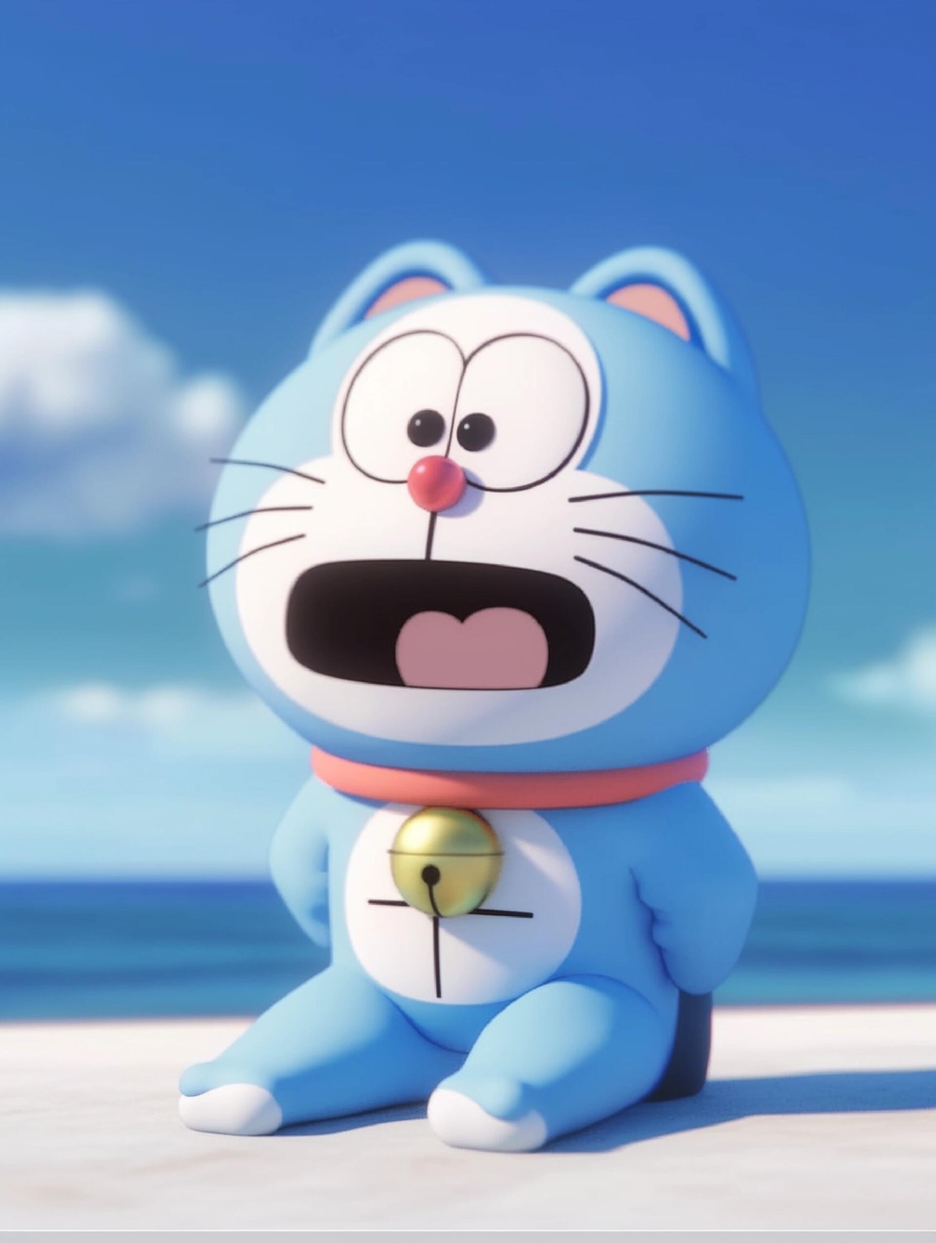 机器猫惊讶的表情包头像哆啦a梦!