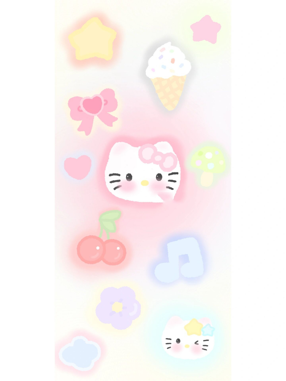 kitty壁纸 画了一个很甜滴背景图