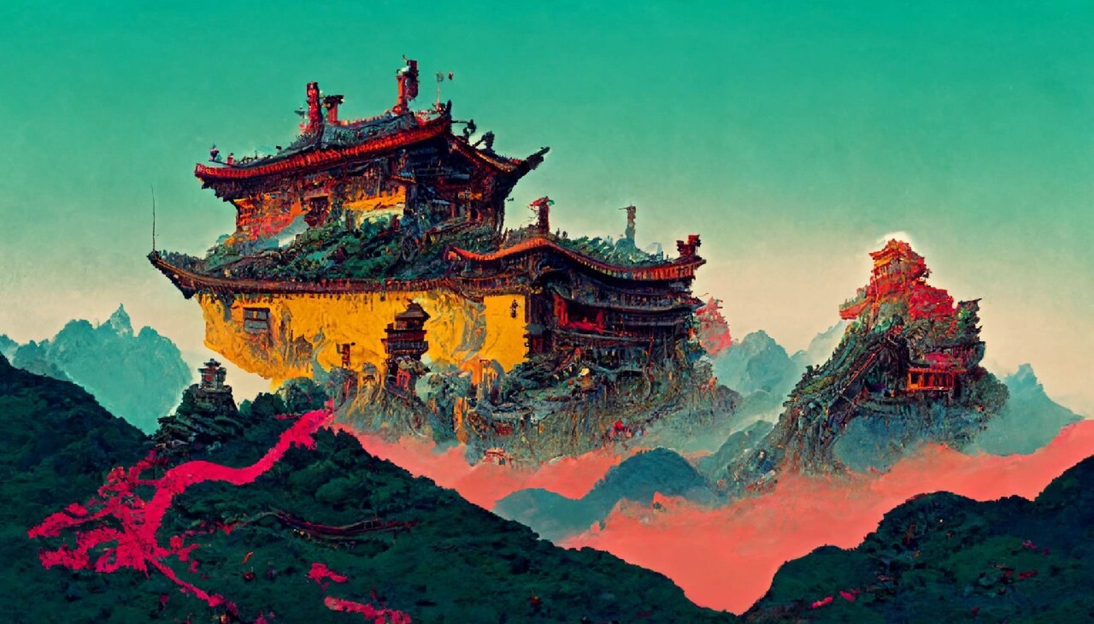 壮阔山河 | ai中国风插画 "此生无悔入华夏,来世还做中国人9899"