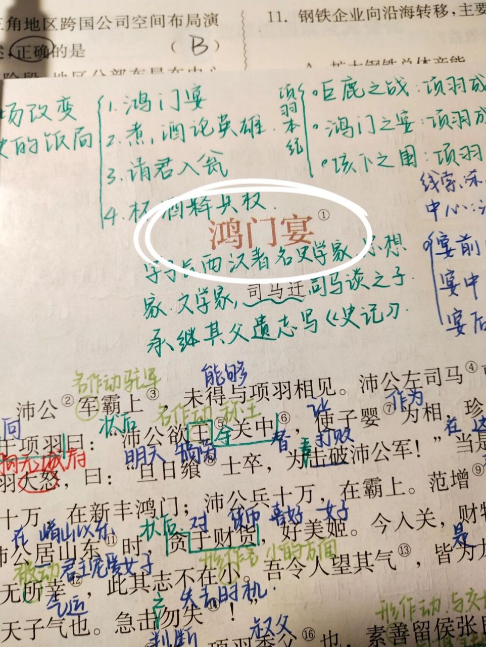 文言文笔记-鸿门宴