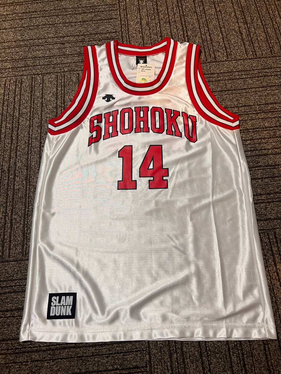 三井寿唯一正版授权迪桑特联名球衣 客订迪桑特灌篮高手14号白红三井