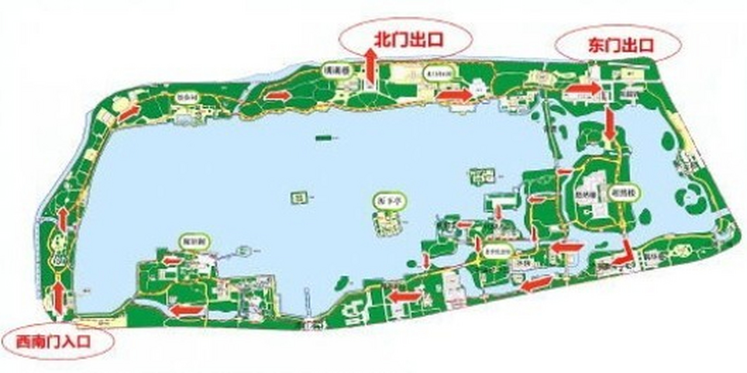 济南大明湖游览图和赏花图