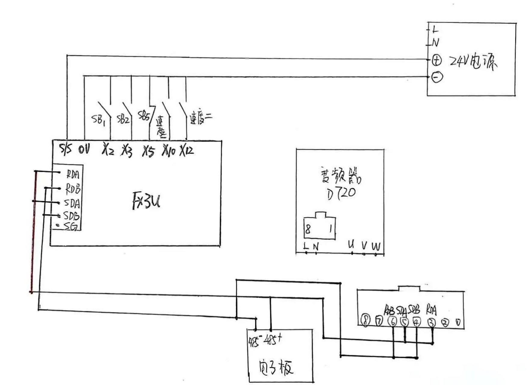 modbus rtu通讯接线: 三菱plc与三菱d720变频器modbus rtu通讯,先进行