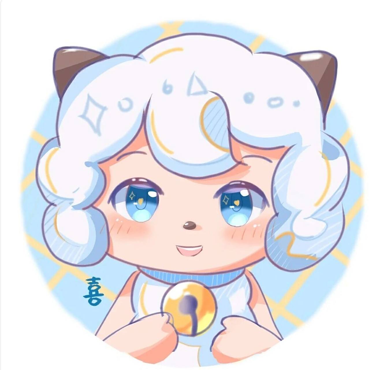 q版喜羊羊头像  礼貌拿图